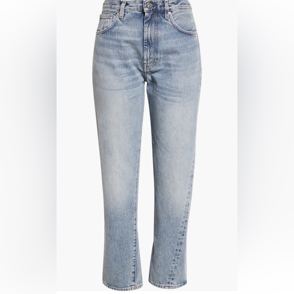 TOTEME Twisted Seam High Waist Straight Leg Jeans (Worn Blue)  - in Size 28/30